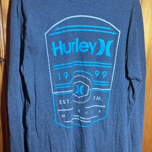 Hurley Charcoal Long Sleeve with Teal Graphic
